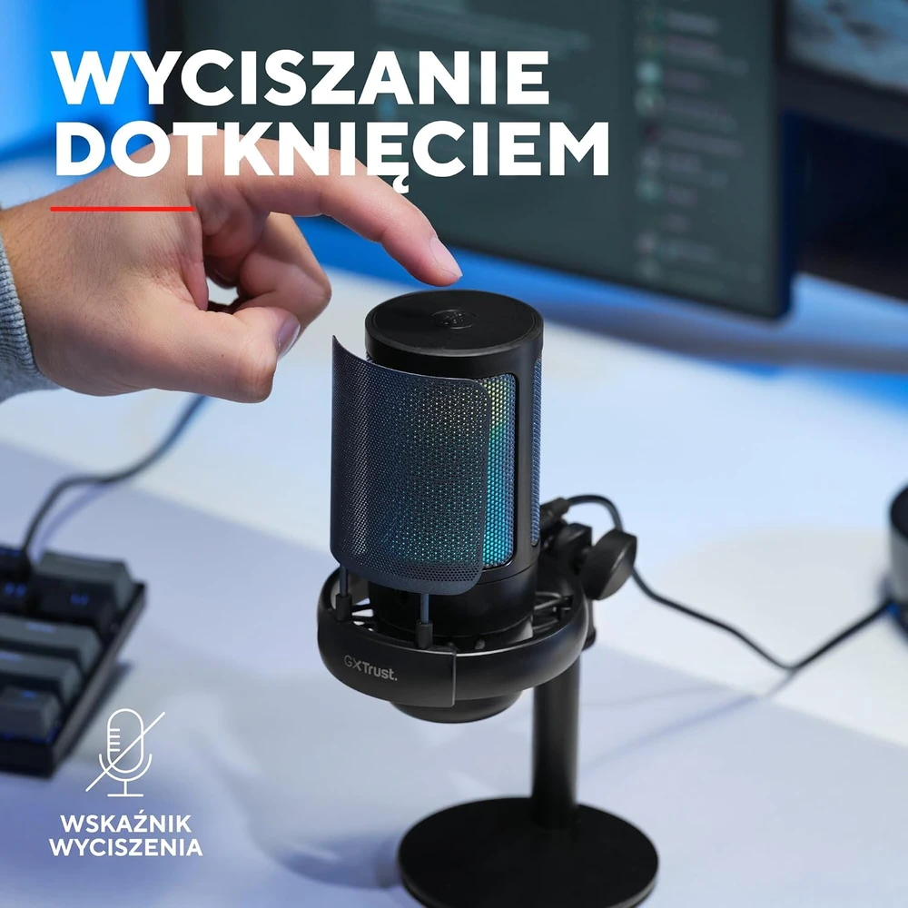 GXTrust 26142 USB mikrofonas su kardioidine kryptingumo charakteristika ir RGB apšvietimu