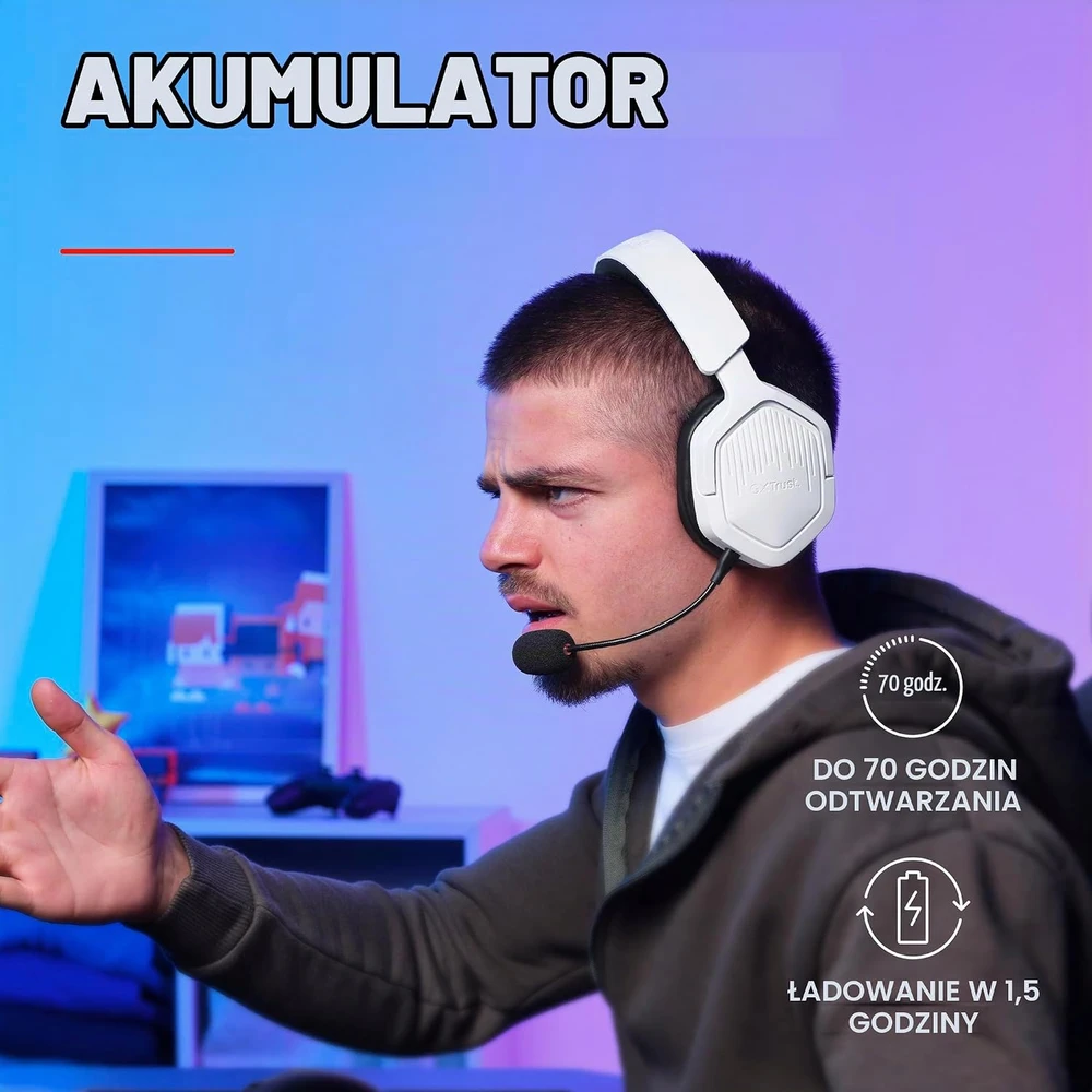 GXTrust belaidės žaidimų ausinės Bluetooth 2,4 GHz, 70 val., 25625