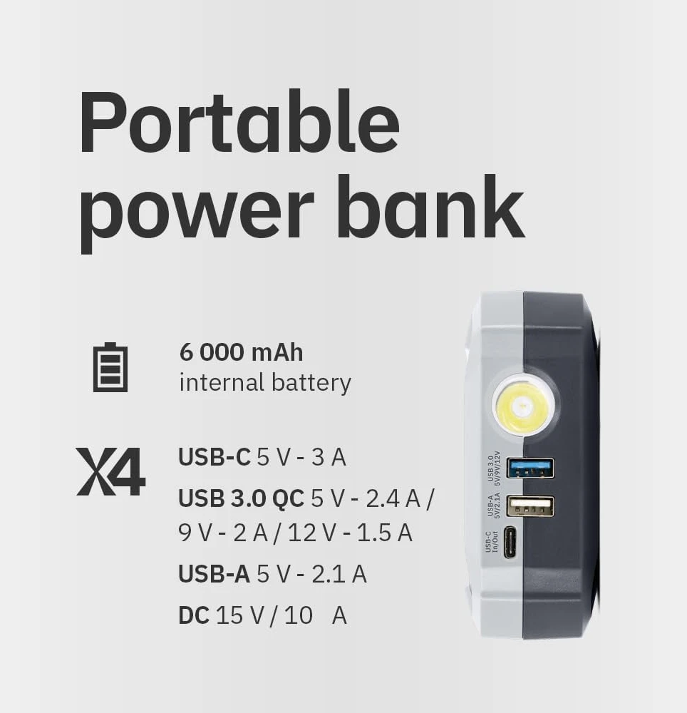 GYS automobilio akumuliatoriaus paleidimo įrenginys 12 V 1400 A su USB-C 085879