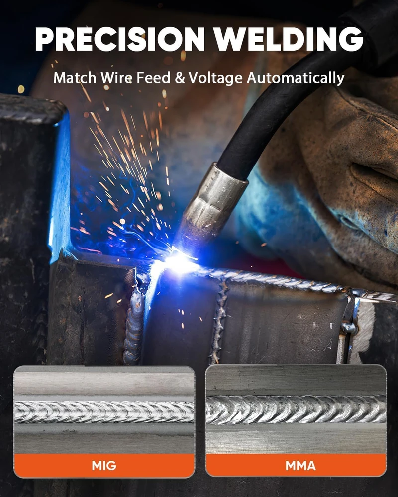 H HZXVOGEN MIG suvirinimo aparatas 185 A, 4 viename, 110/220 V, MIG/MMA/Lift TIG MIG185II