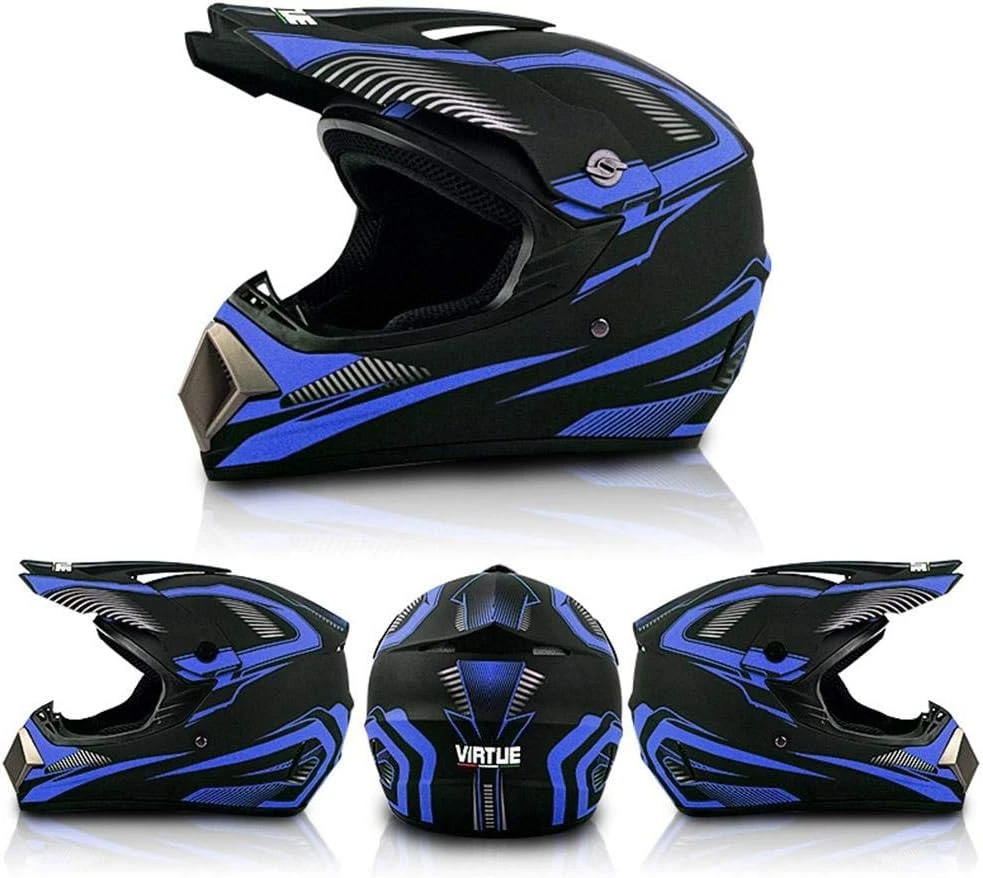 HAOXU motociklininko šalmas su akiniais ir pilna veido kauke, ABS, 51-58 cm, 1.5kg