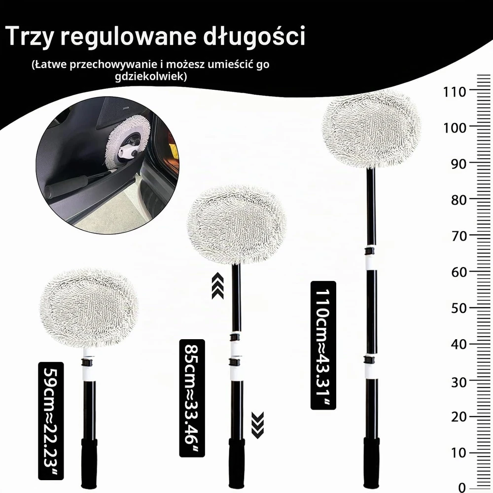 Harazaqa teleskopinis automobilio plovimo šepetys su mikropluoštu, 59–110 cm, x01