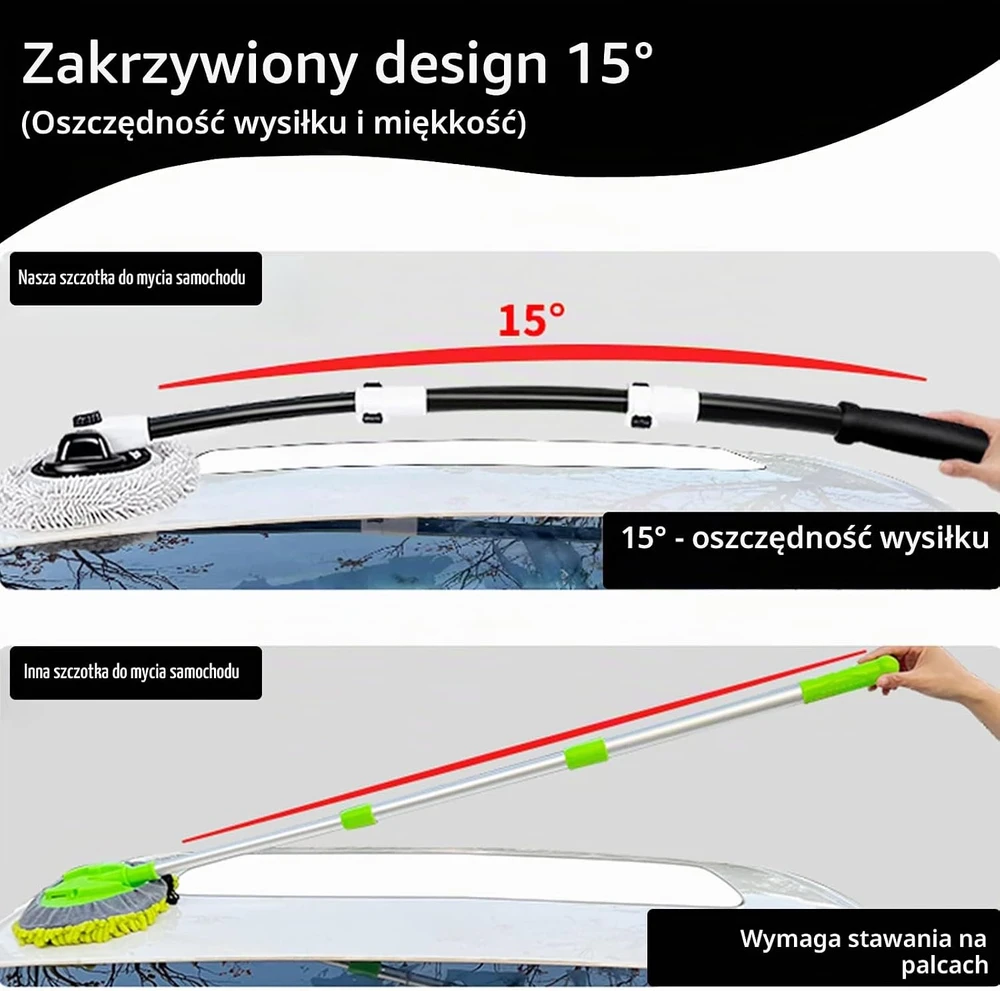 Harazaqa teleskopinis automobilio plovimo šepetys su mikropluoštu, 59–110 cm, x01