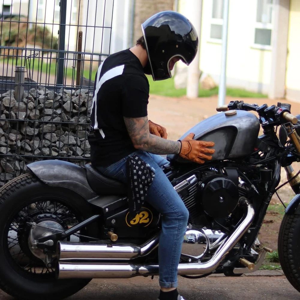 Harssidanzar vyriškos odinės pilno piršto moto pirštinės su jutikliniu ekranu GM028EU
