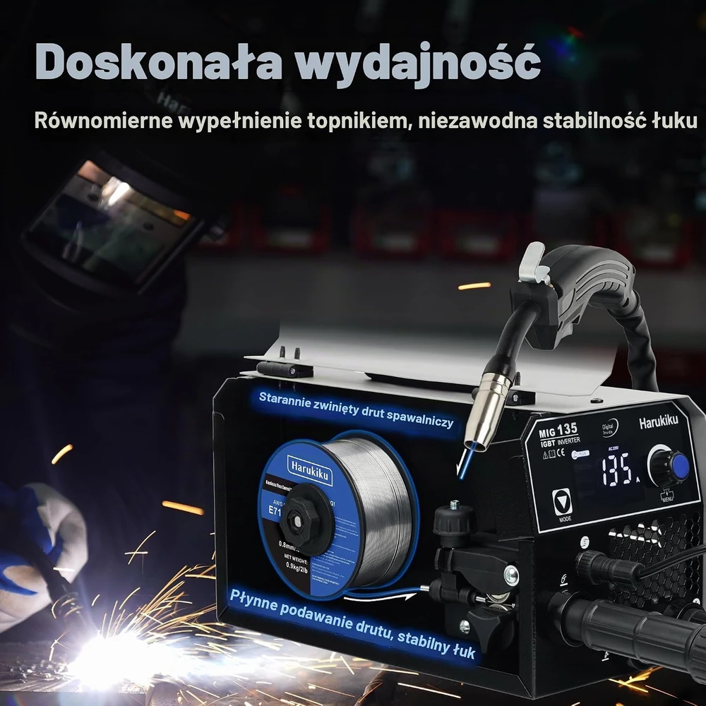 Harukiku fliusinė suvirinimo viela E71T-GS, 0,8 mm, 0,9kg, FLUX-0.8mm