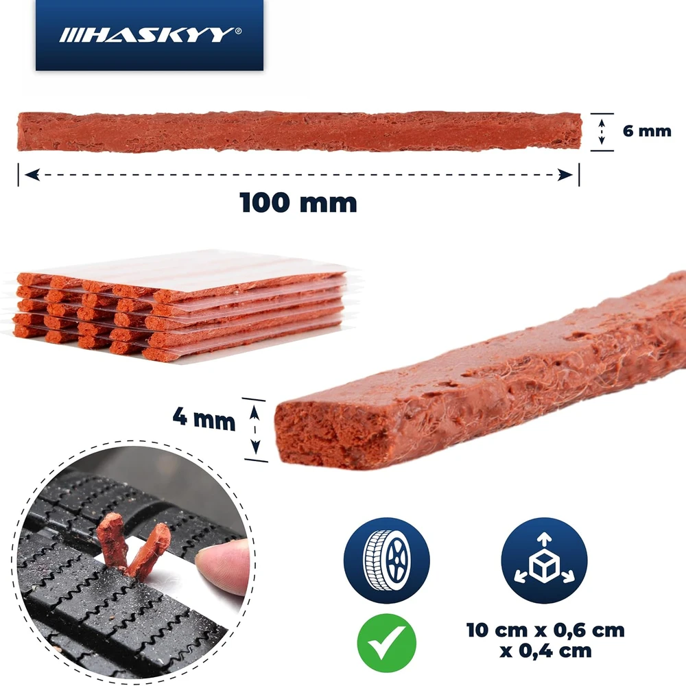 HASKYY padangų remonto rinkinys 53 dalių bekamerėms padangoms 12.200.005