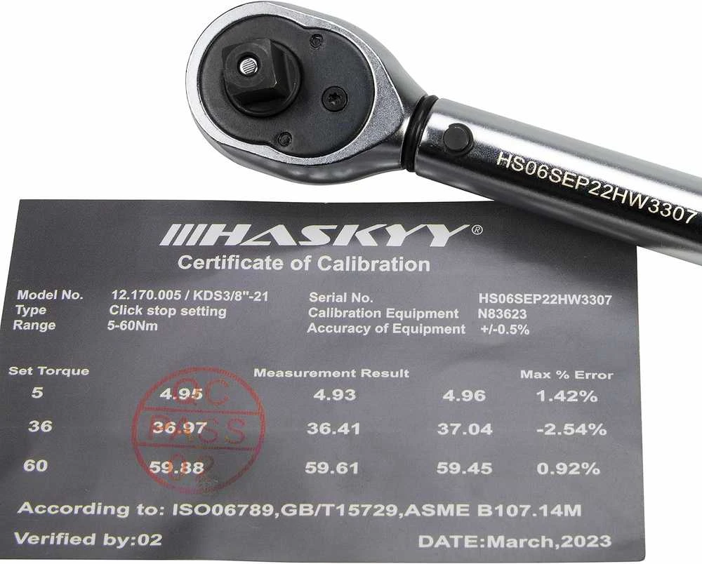 HASKYY Raktų rinkinys motociklams, 3/8" 5-60 Nm