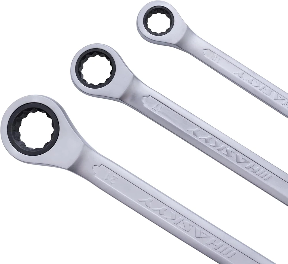 HASKYY reketinių kombinuotų raktų rinkinys 8–19 mm, 12 vnt., CRSS12T-15