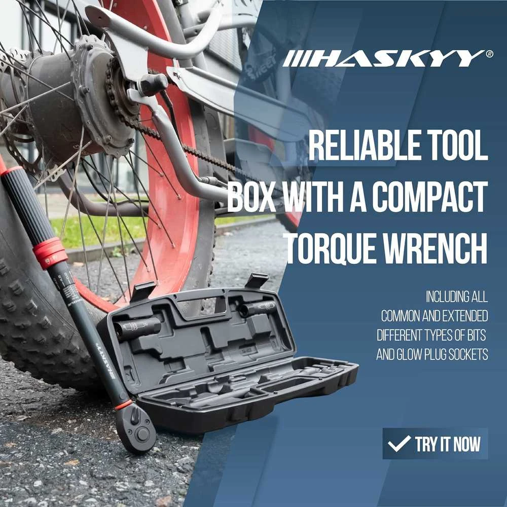 HASKYY Sukimo momento raktas 3/8" 10-60 Nm