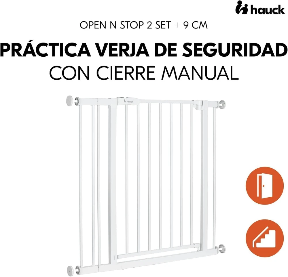 HAUCK apsauginių vartelių rinkinys su 9 cm prailginimu Open N Stop 2 , baltos spalvos, 597590