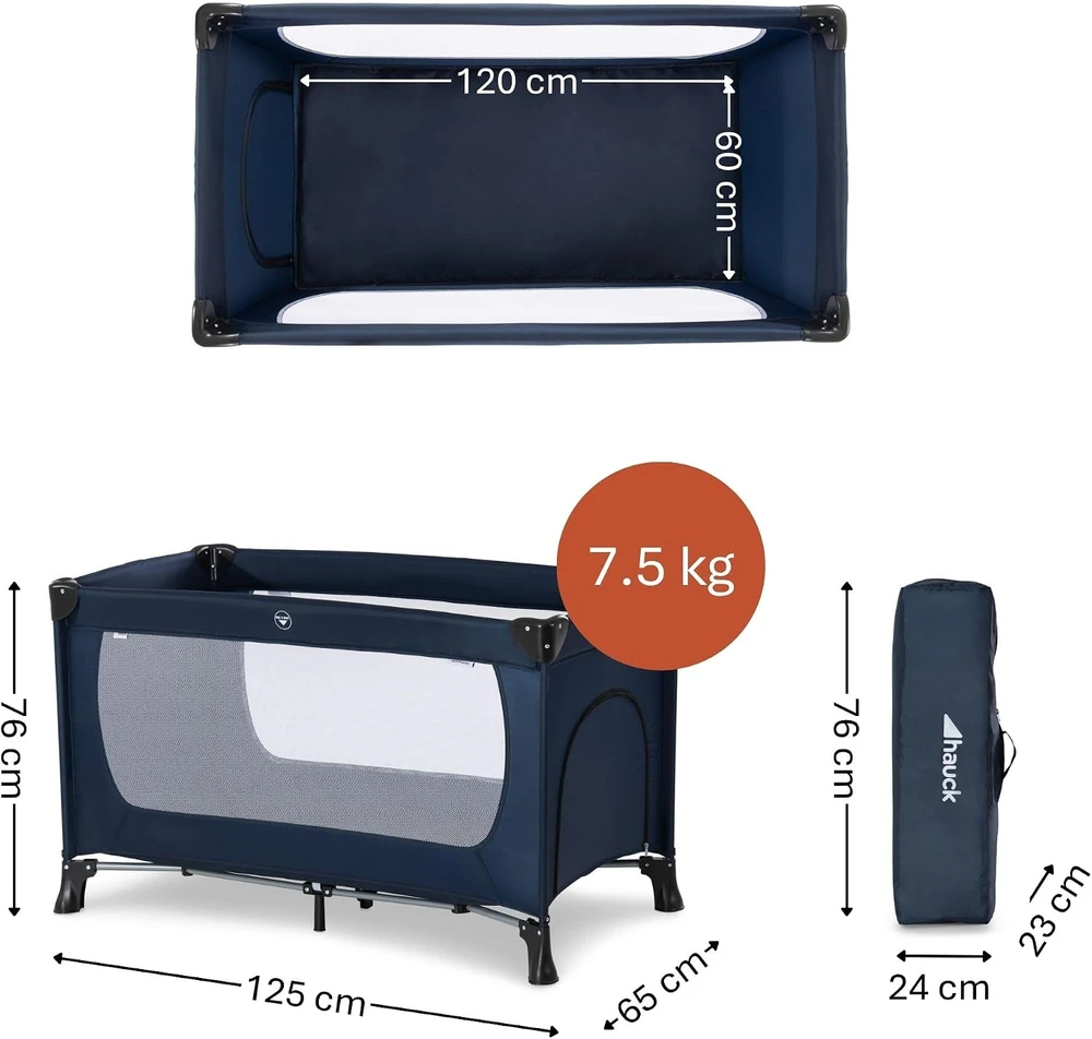 HAUCK lovelė - maniežas Dream N Play Plus Navy/Aqua 603666