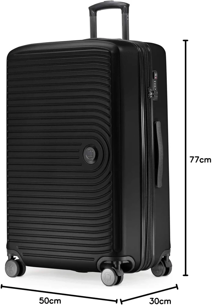 Kelioninis Hauptstadtkoffer didelis lagaminas, kietas korpusas, TSA užraktas, 4 ratukai, 130 l, 77 cm, juodas, HK28-5400-B