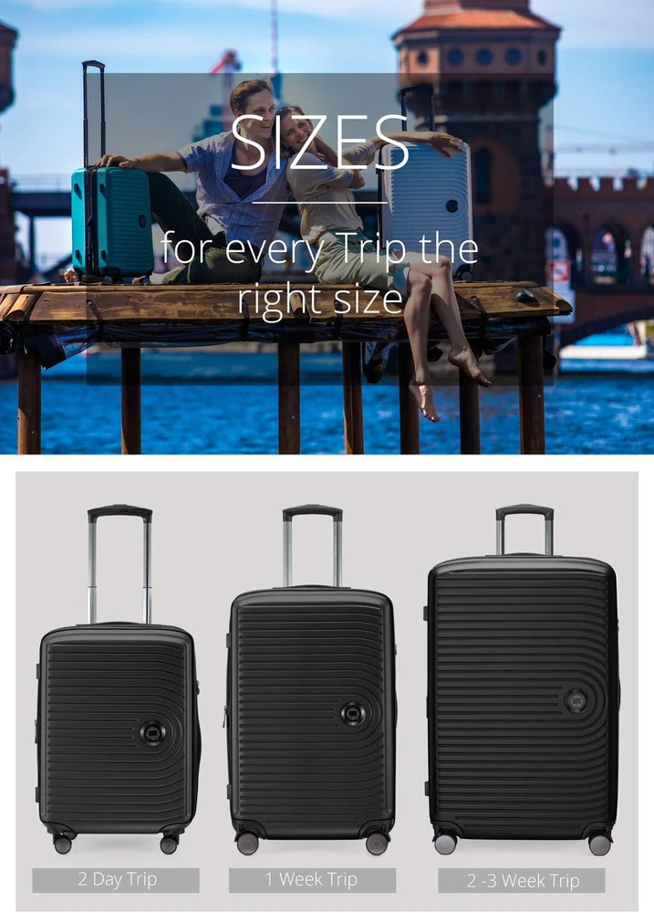 Kelioninis Hauptstadtkoffer didelis lagaminas, kietas korpusas, TSA užraktas, 4 ratukai, 130 l, 77 cm, juodas, HK28-5400-B