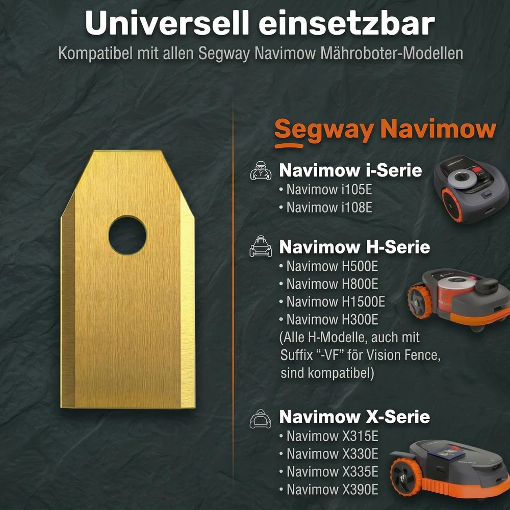 Hausprofi keičiamos tvirtos titano žoliapjovės peiliukai robotams Segway, rinkinys 30 vnt.