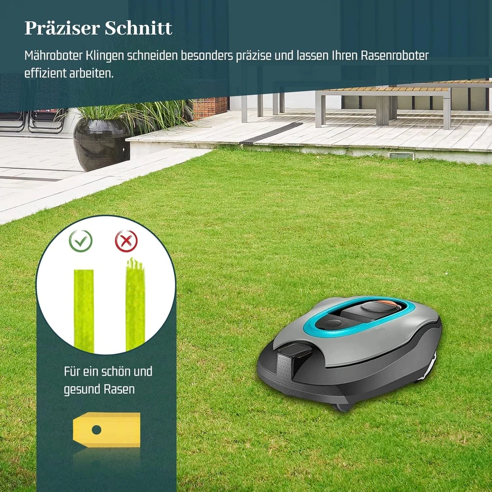 HAUSPROFI keičiamų peilių komplektas robotams vejapjovėms, titanu dengti peiliai, 45 vnt., TH075-2