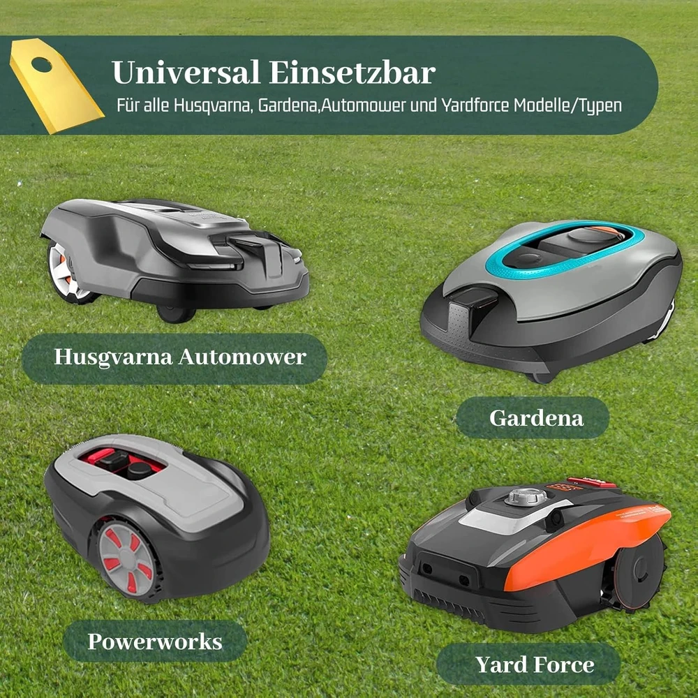 HAUSPROFI keičiamų peilių komplektas robotams vejapjovėms, titanu dengti peiliai, 45 vnt., TH075-2