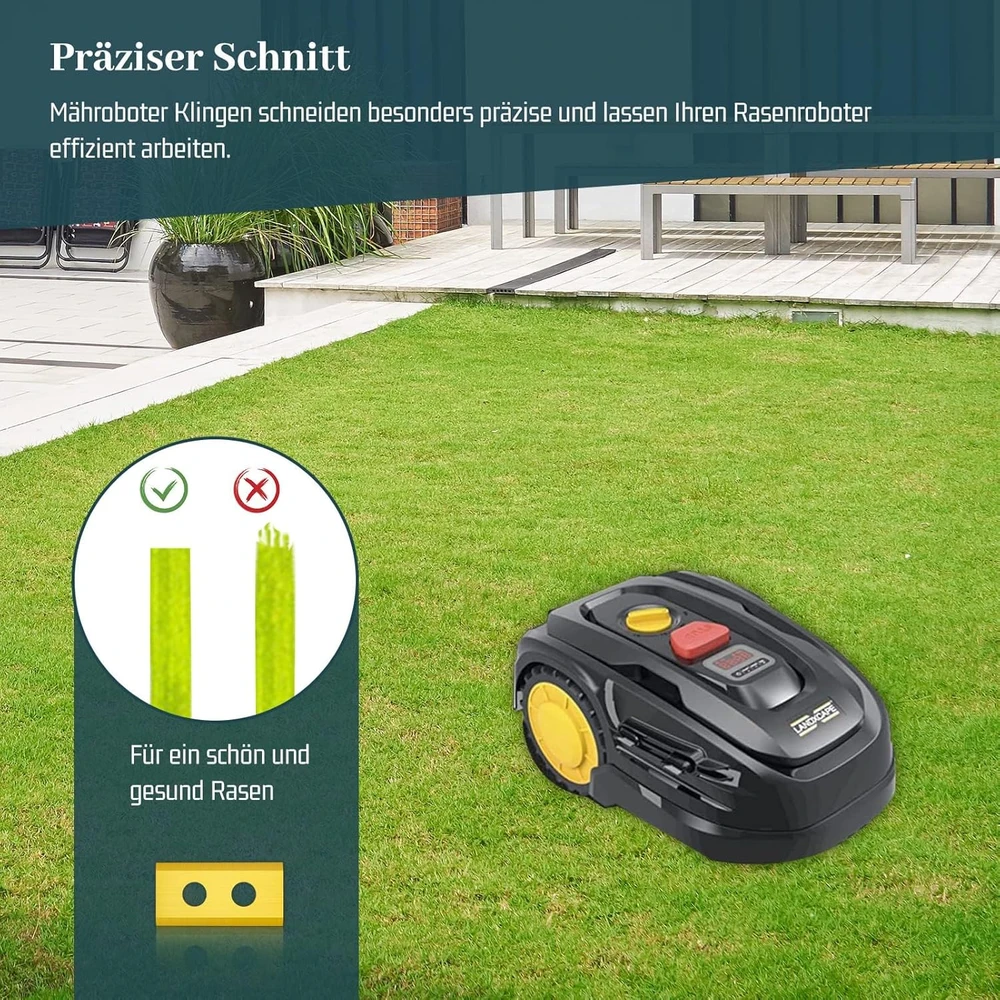 Hausprofi vejos robotų peiliukai iš nerūdijančio plieno, titanu dengti, 0,75 mm, Worx Einhell LandXcape Zoef, 45 vnt.