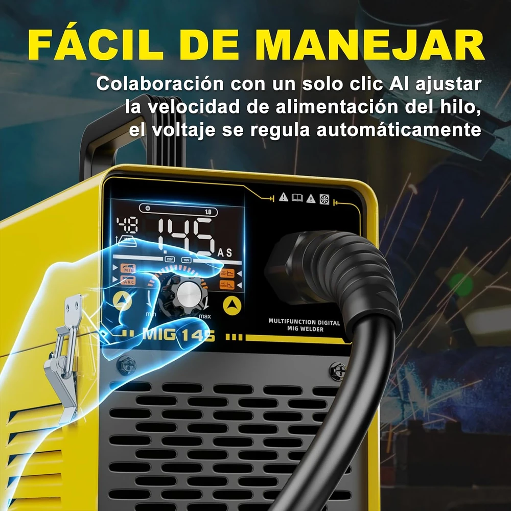 haxiaoer 145 A 3 viename suvirinimo aparatas Flux MIG/MMA/Lift TIG MIG145
