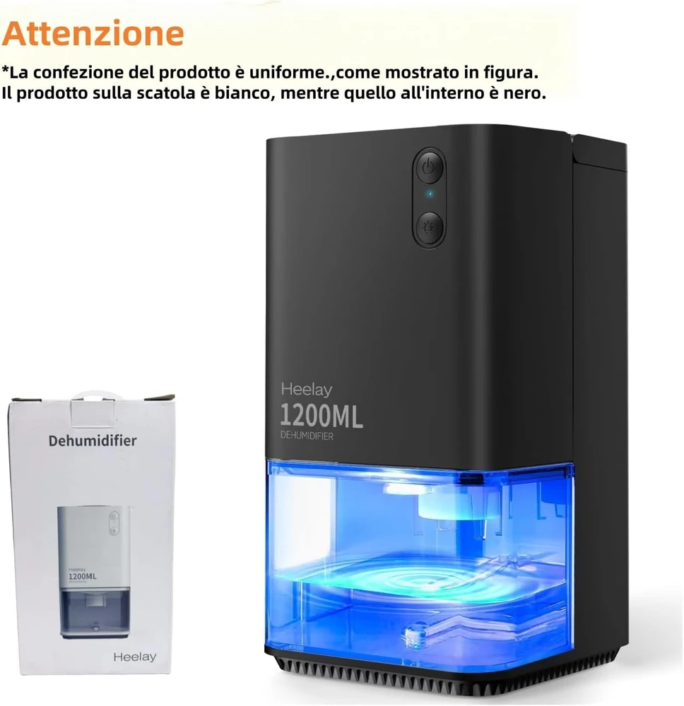 Heelay oro sausintuvas 1200 ml su automatiniu išsijungimu ir 7 spalvų apšvietimu KW-CS01