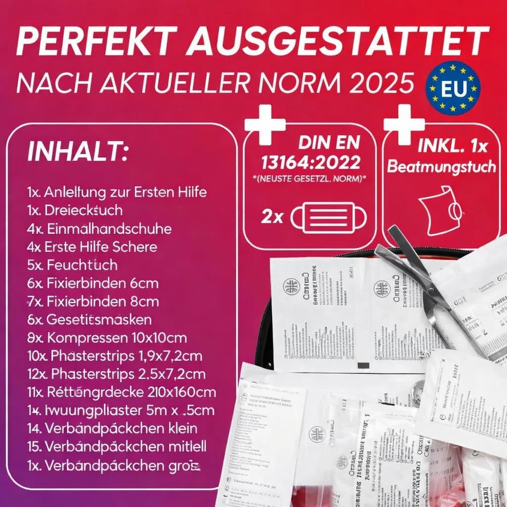 HELDENWERK automobilinė pirmosios pagalbos vaistinėlė pagal DIN 13164:2022, CN1571