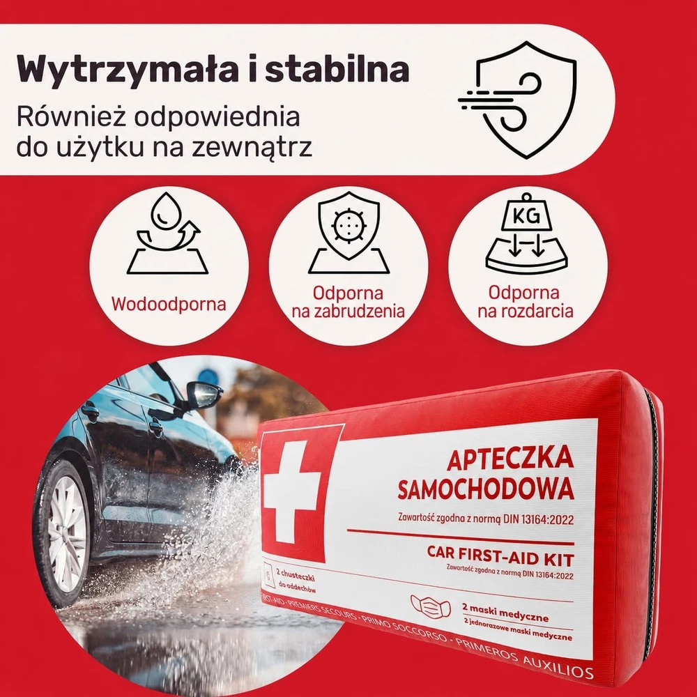 HELDENWERK automobilinis 45 dalių pirmosios pagalbos rinkinys, DIN 13164:2022