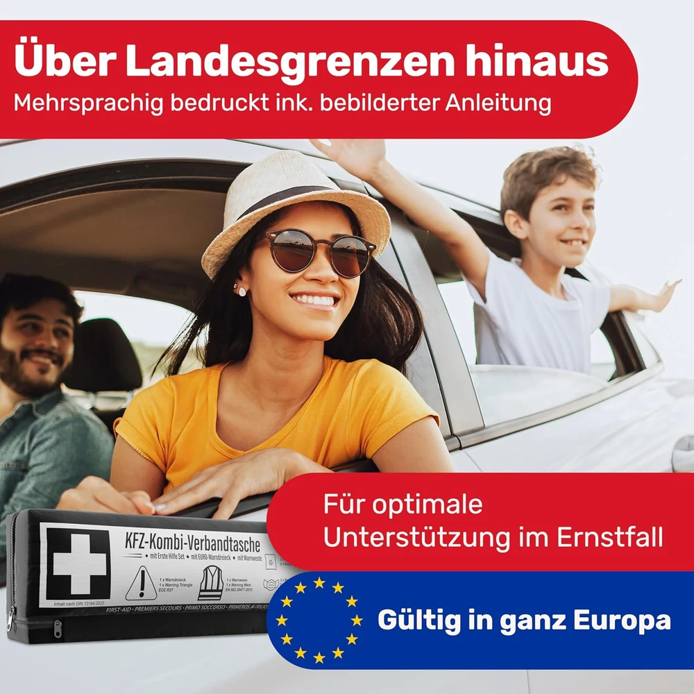 HELDENWERK automobilinis pirmosios pagalbos rinkinys 3 viename su įspėjamuoju trikampiu 1100144