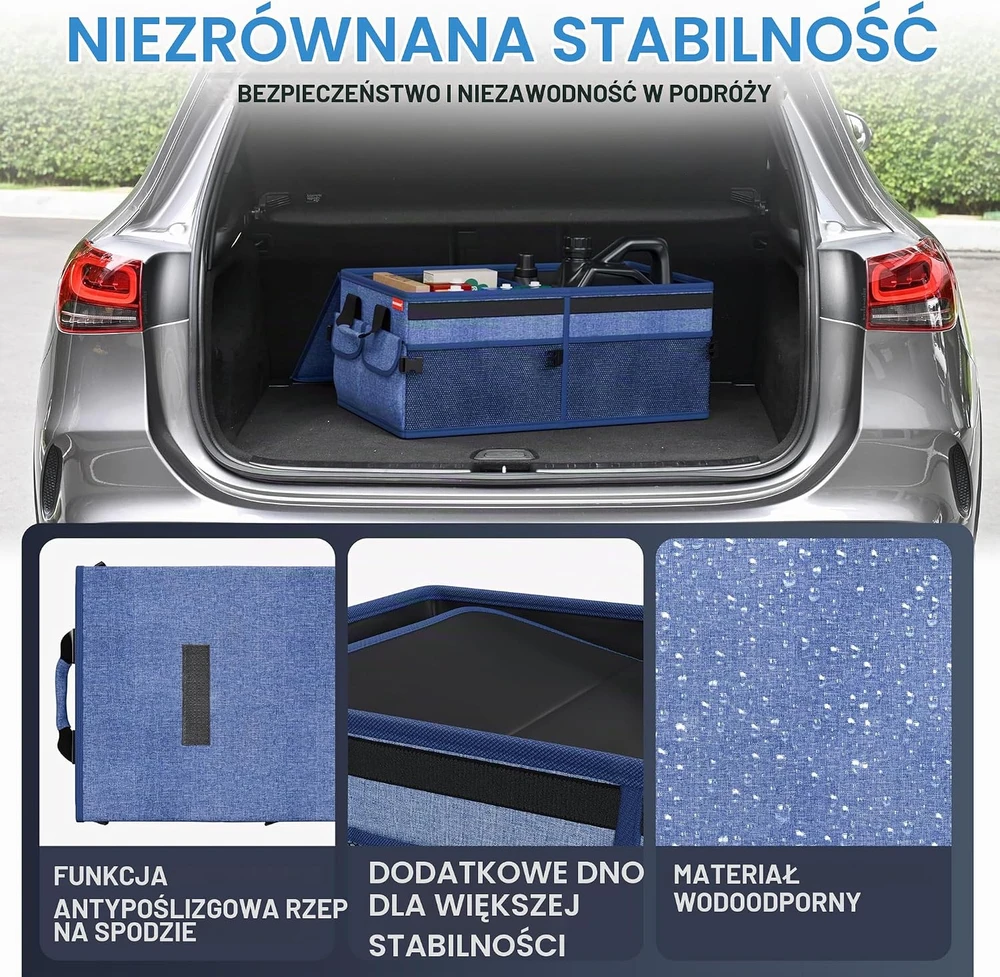 HELDENWERK automobilio bagažinės organizatorius su dangčiu, sulankstomas, 61 × 34 × 25 cm, 1100097