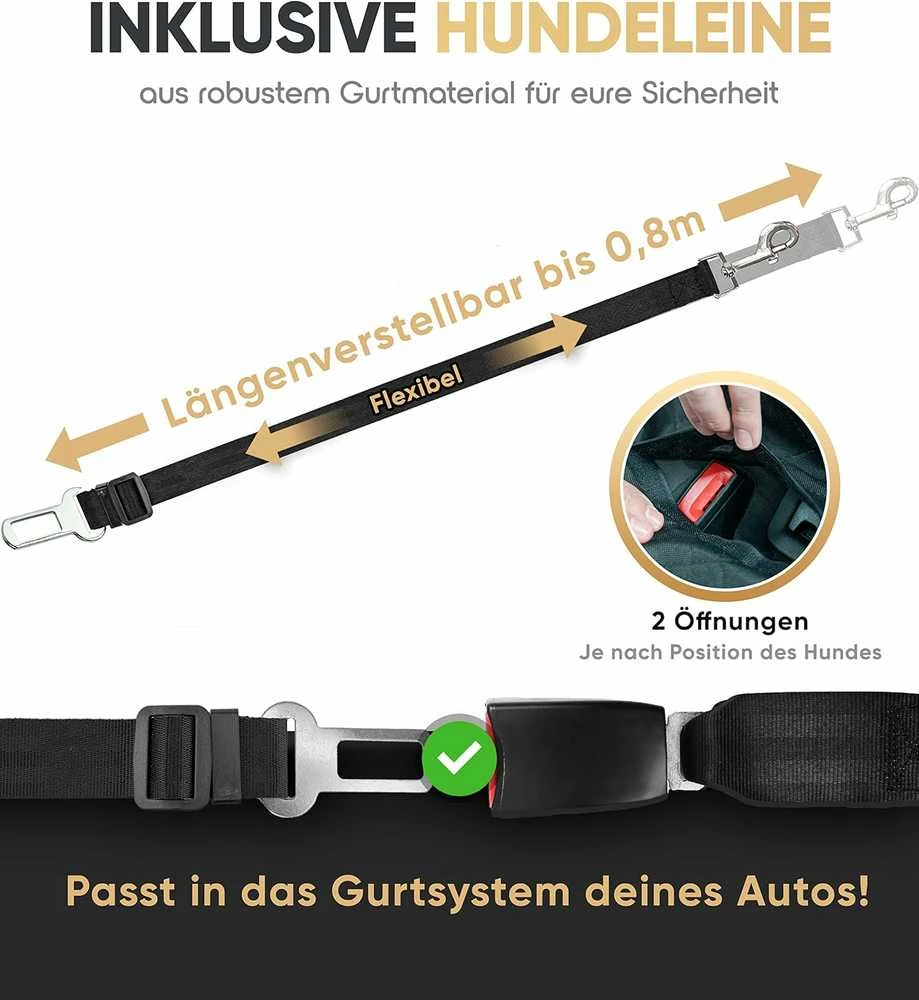 Heldenwerk automobilių uždangalas šunims, vandeniui atspari universali galinės sėdynės apsauginė danga