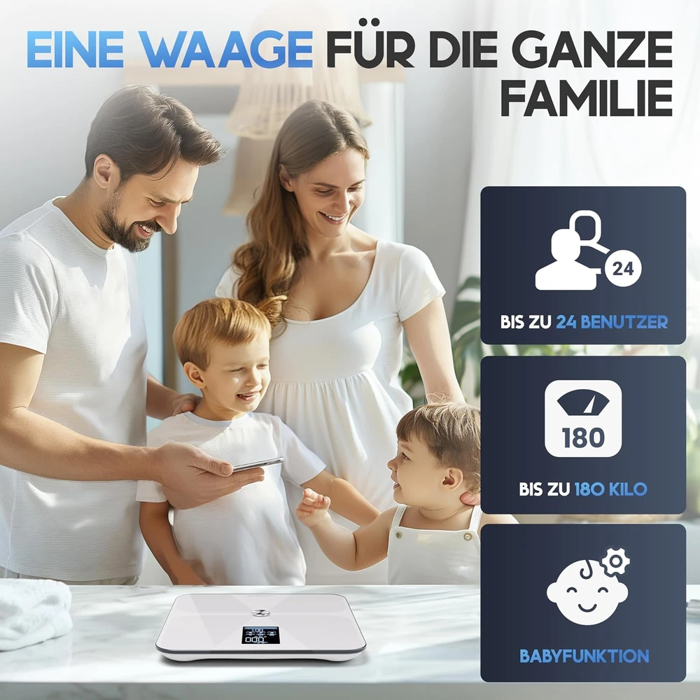 HELDENWERK kūno sudėties svarstyklės su Bluetooth, 180 kg