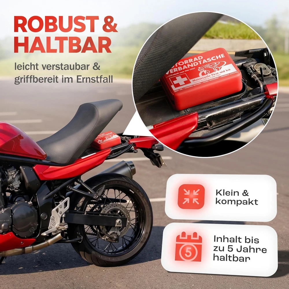 HELDENWERK motociklo pirmosios pagalbos vaistinėlė DIN 13167 Mini CN1501