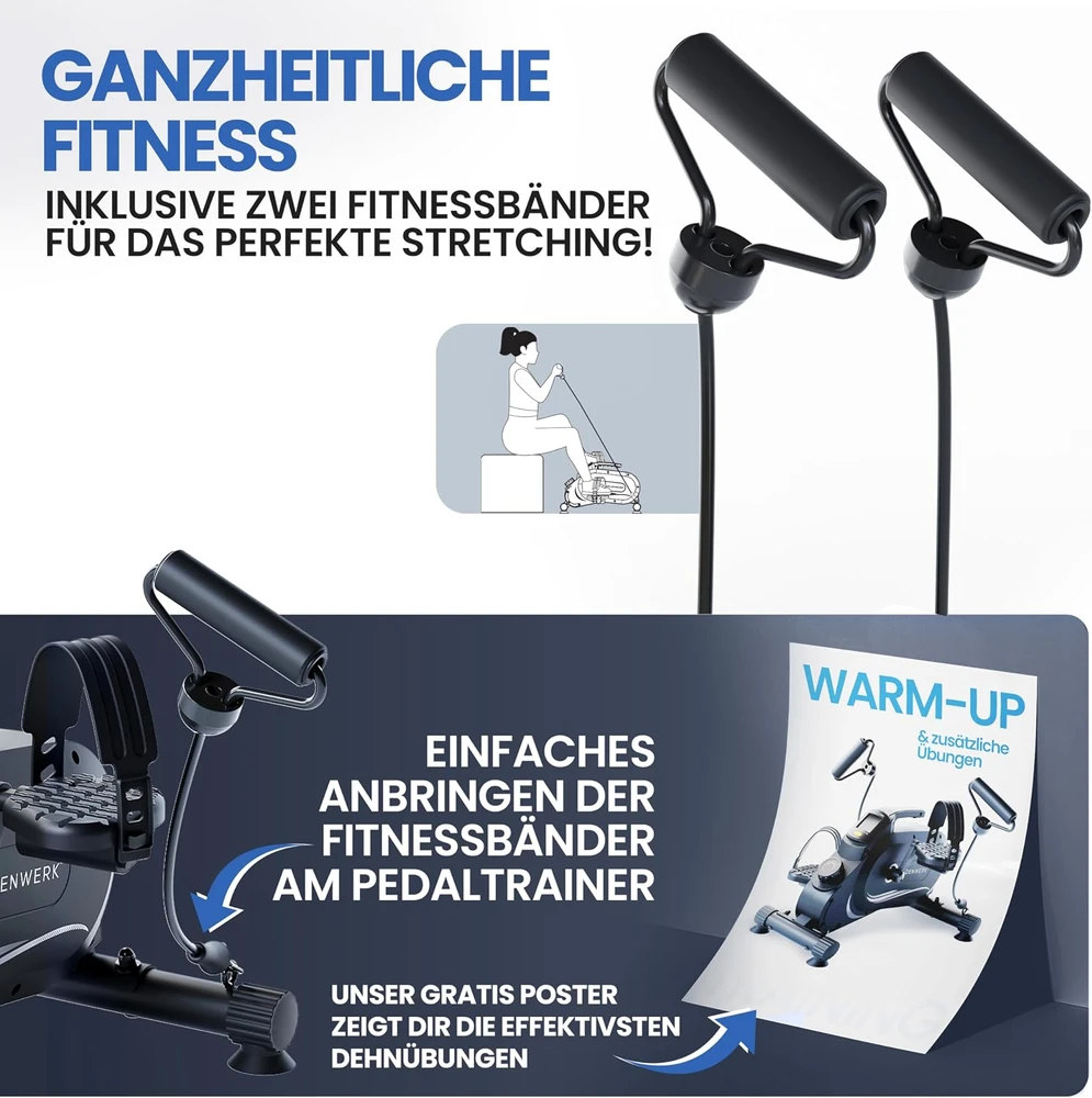 HELDENWERK pedalinis treniruoklis rankoms ir kojoms su LED ekranu Pro Trainer