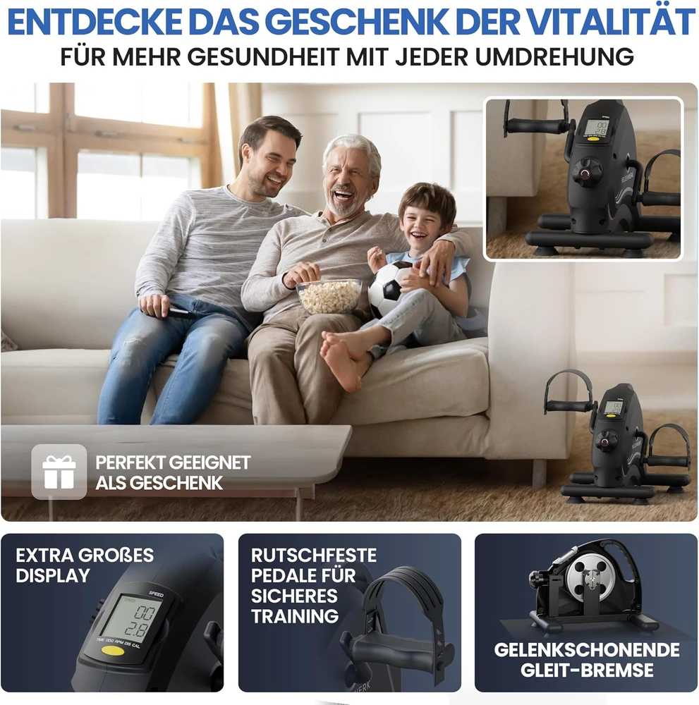 HELDENWERK pedalinis treniruoklis rankoms ir kojoms su LED ekranu, 8 lygiai, 1100113