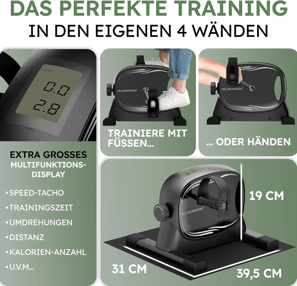 HELDENWERK pedalų treniruoklis rankoms ir kojoms iki 210 kg, modelis 1100231
