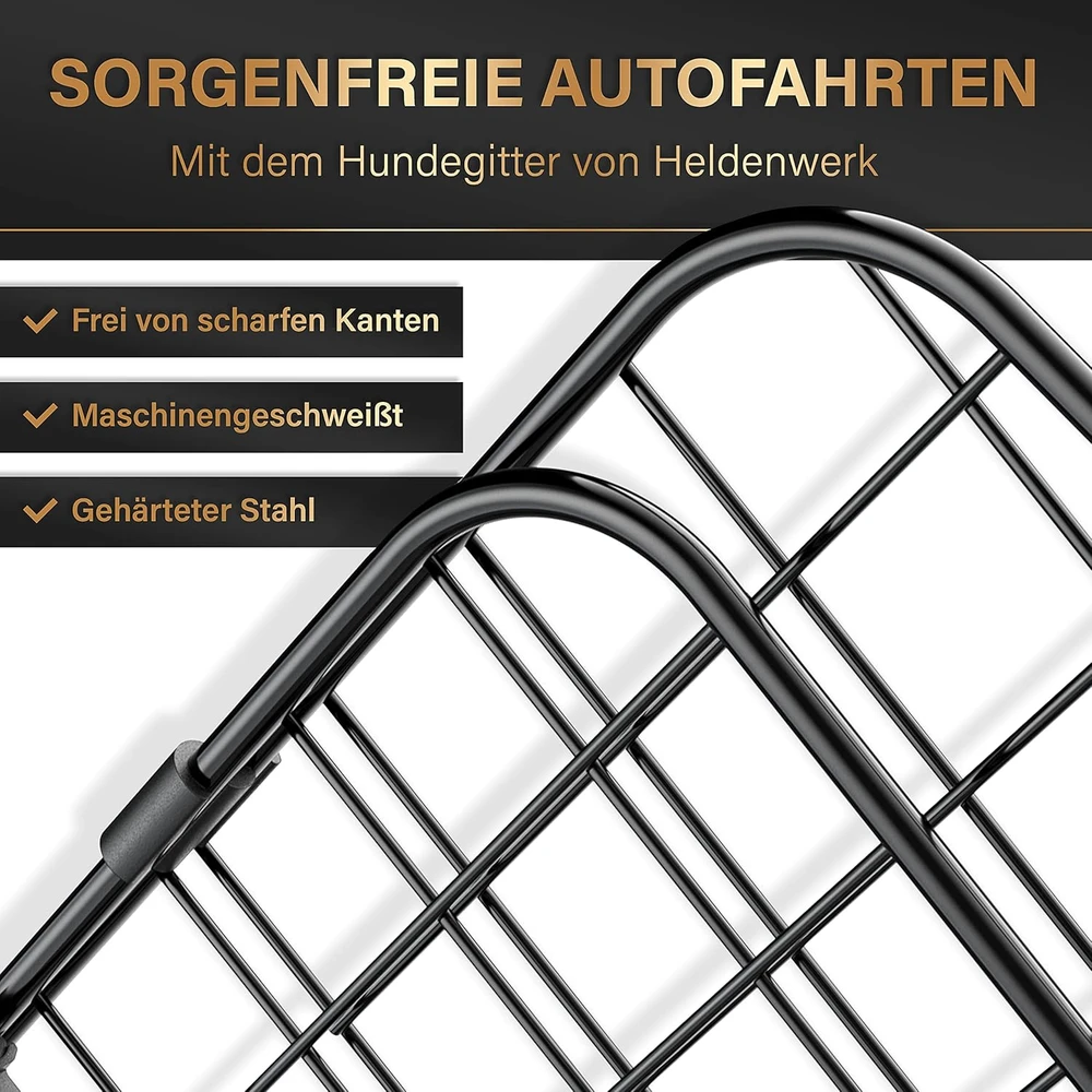 HELDENWERK universali automobilinė apsauginė grotelė šunims bagažinei, 91–153 cm, 1100242_MFN