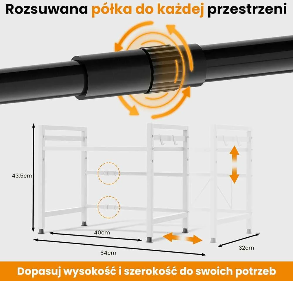 Heldenwunder Mikrobangų krosnelės pastatoma virtuvės lentyna, balta