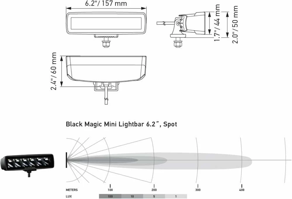 HELLA Juodas Magic Mini LED Žibintas