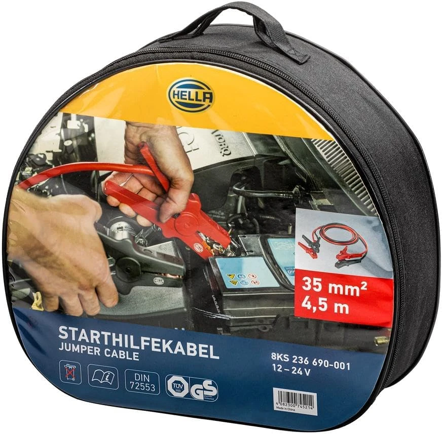 HELLA užvedimo laidai 12 V / 24 V, 480 A, 4,5 m, 35 mm², 8KS 236 690-001