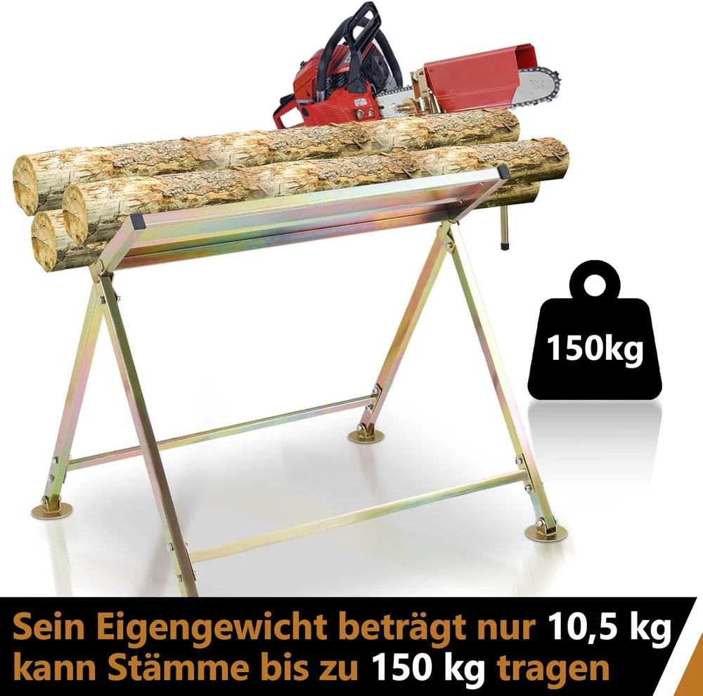 Herrselsam sulankstomas pjovimo stovas grandininiam pjūklui su laikikliu, 150 kg, DY5756-M-1