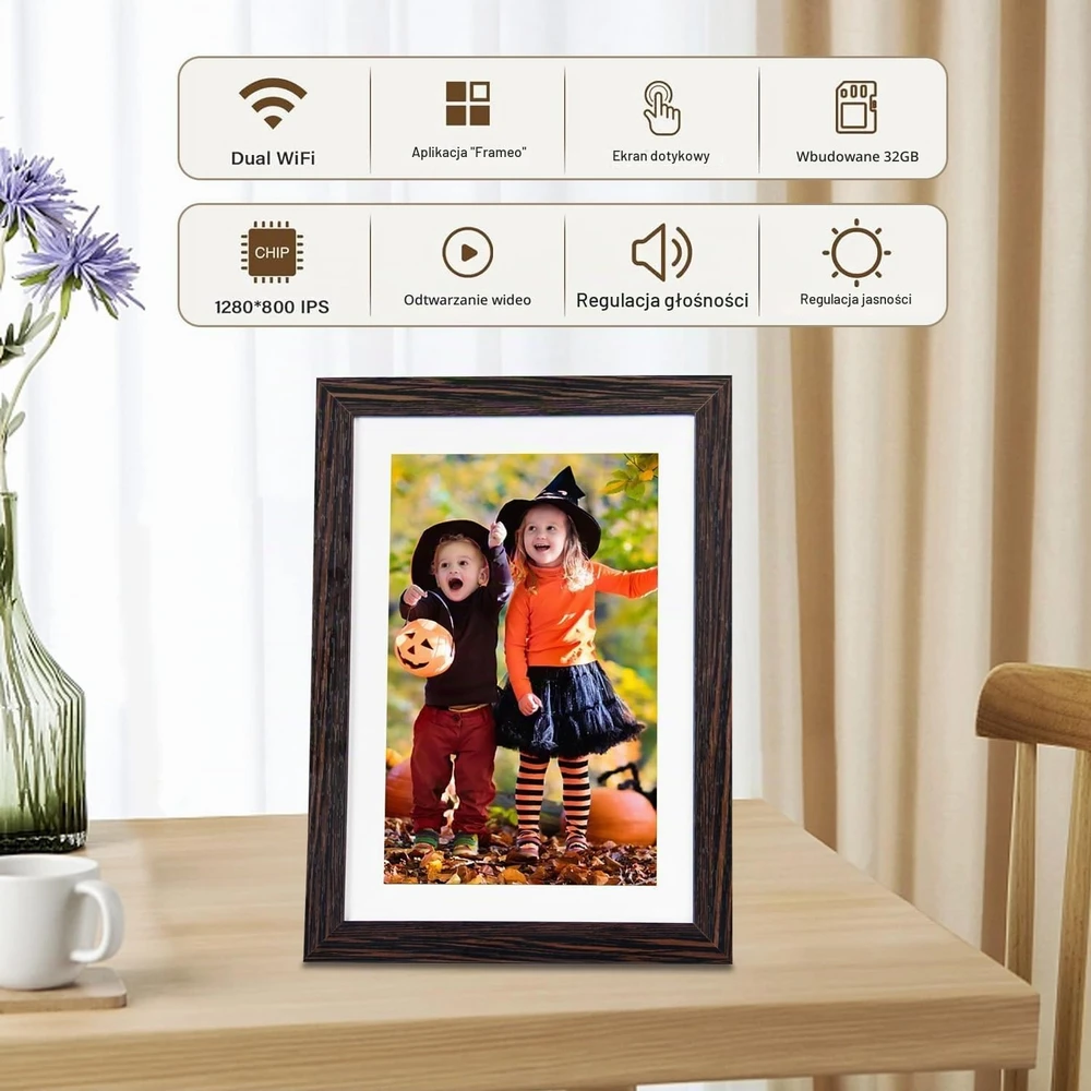 Hesmor skaitmeninis nuotraukų rėmelis, 10,1 col., 1 GB, Frameo-10.1