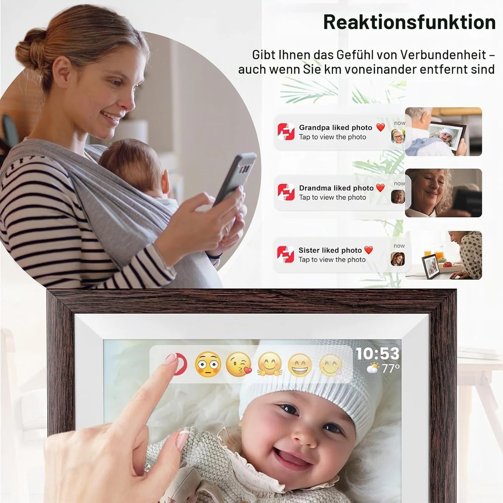 Hesmor skaitmeninis nuotraukų rėmelis, 10,1 col., 64 GB, Wi-Fi, Frameo-10.1