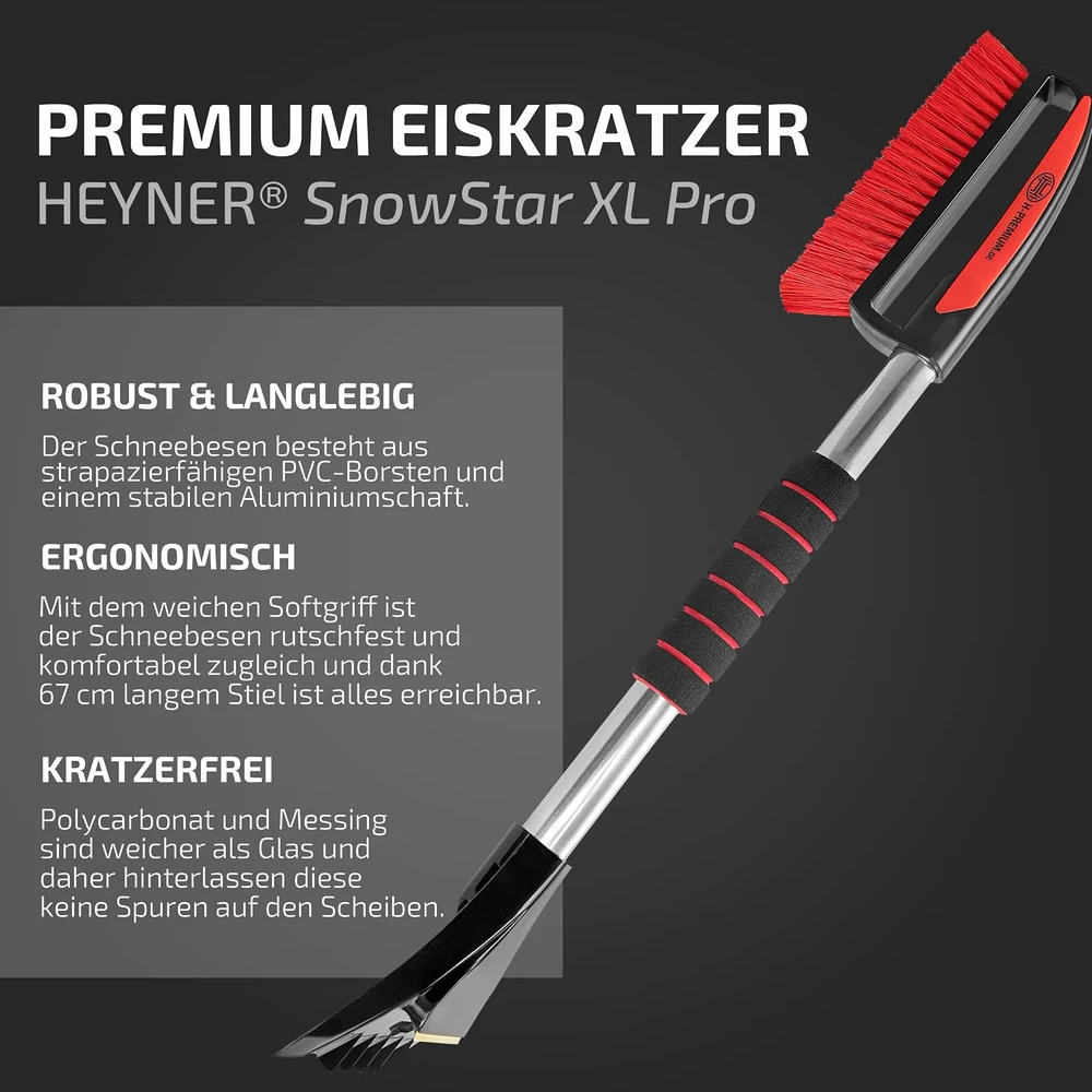 HEYNER automobilinis ledo grandiklis su šluotele ir žalvariniu peiliuku 995150