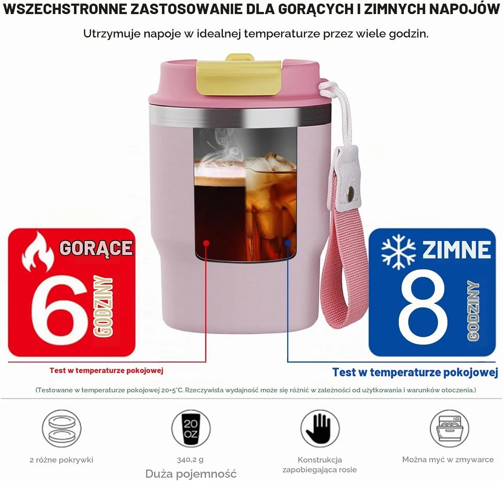 hicoosee kelioninis termopuodelis 350 ml su sandariu dangteliu, žalias
