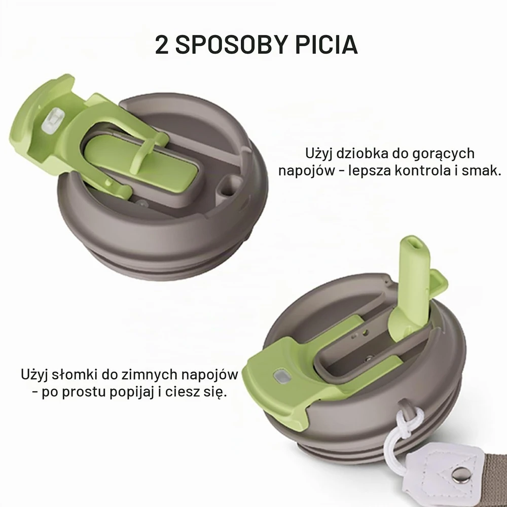 hicoosee kelioninis termopuodelis 350 ml su sandariu dangteliu, žalias