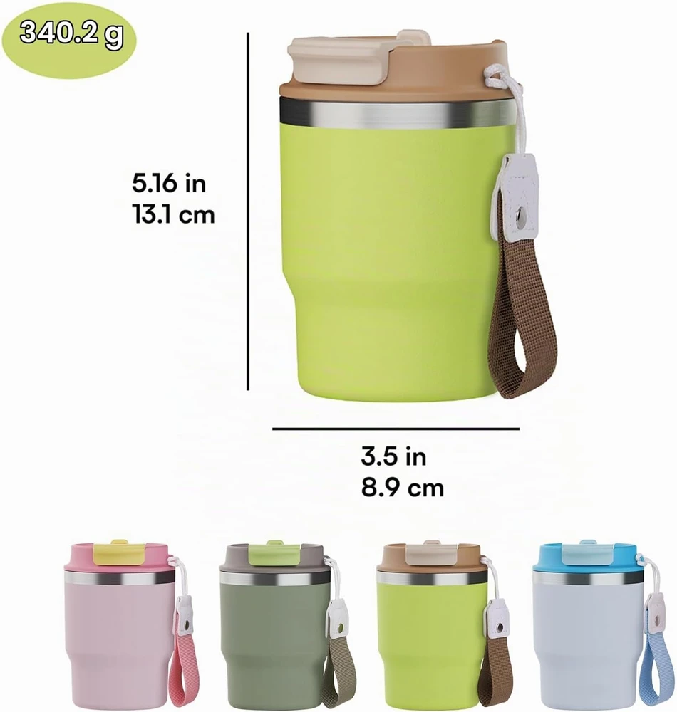 hicoosee kelioninis termopuodelis 350 ml su sandariu dangteliu, žalias