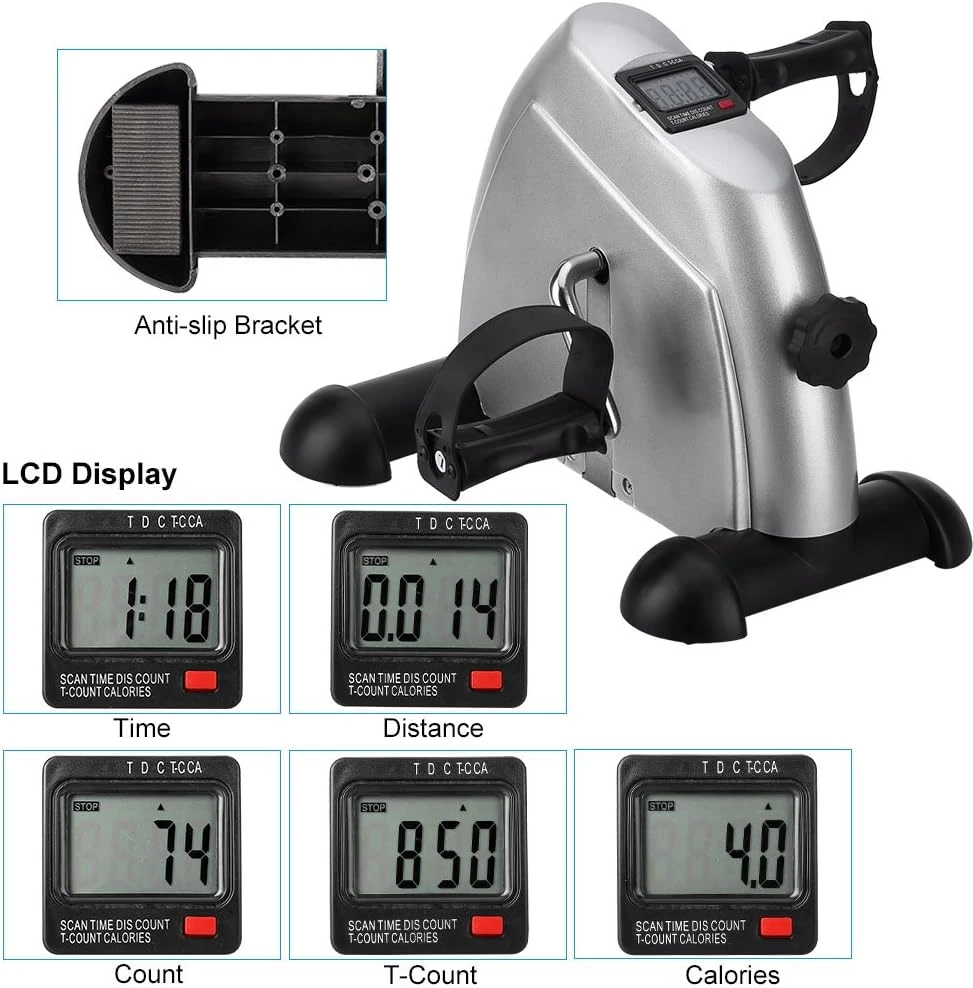 Himaly mini dviratis treniruoklis rankų ir kojų mankštai su LCD ekranu Argento