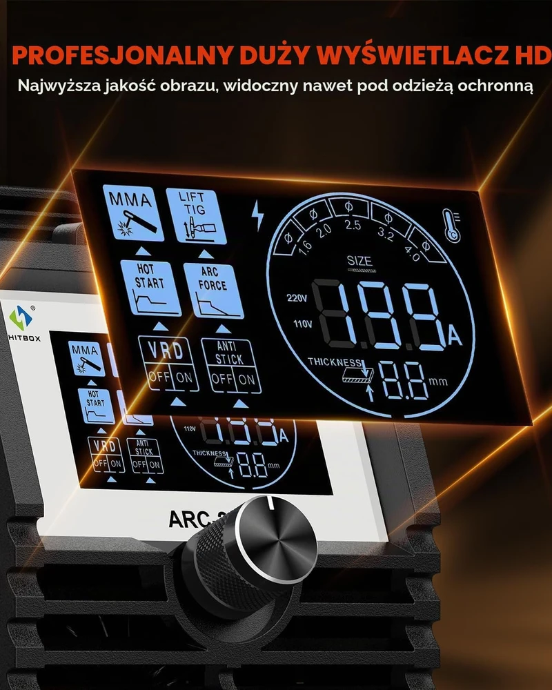 HITBOX inverterinis suvirinimo aparatas MMA ir Lift TIG 200 A su LED ekranu ARC200S