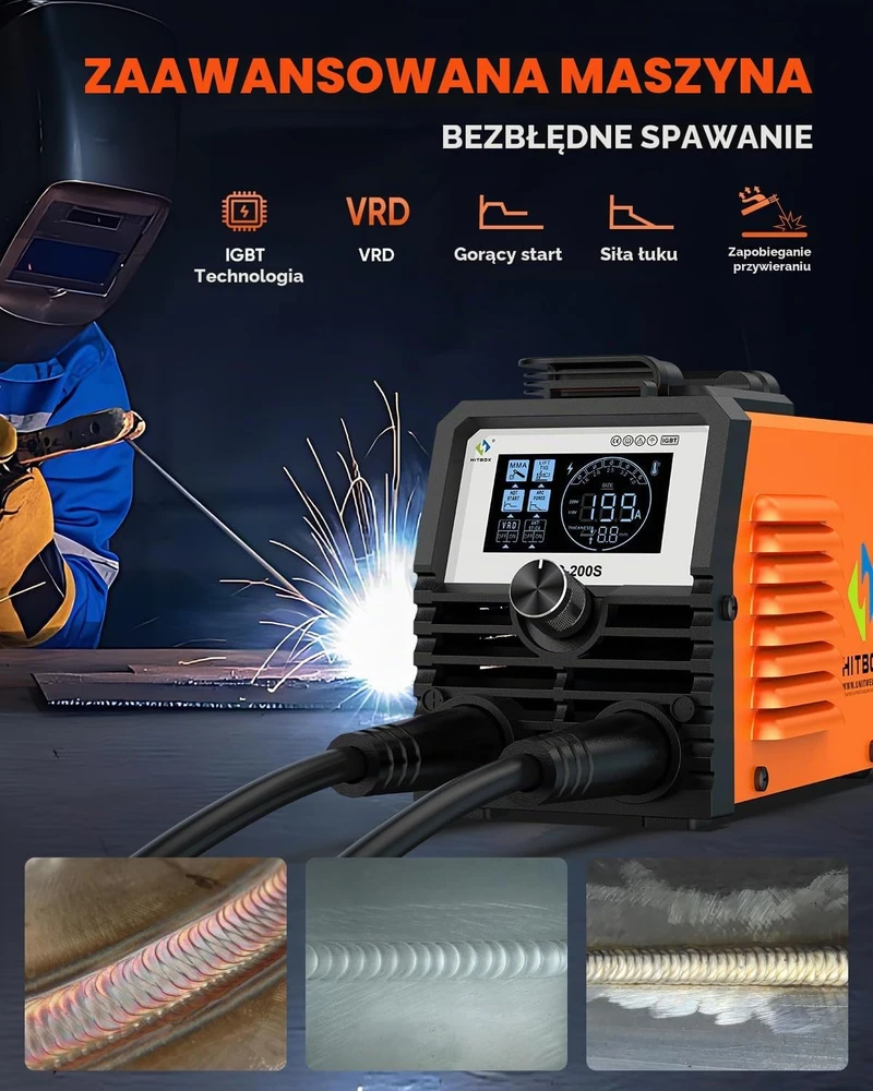 HITBOX inverterinis suvirinimo aparatas MMA ir Lift TIG 200 A su LED ekranu ARC200S