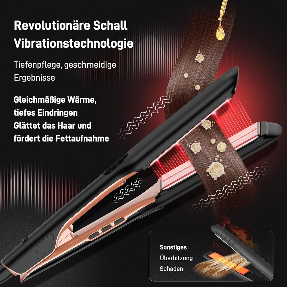 HITTIONA keraminis plaukų tiesintuvas 2 viename su LCD ekranu, 150–230 °C, S3207W