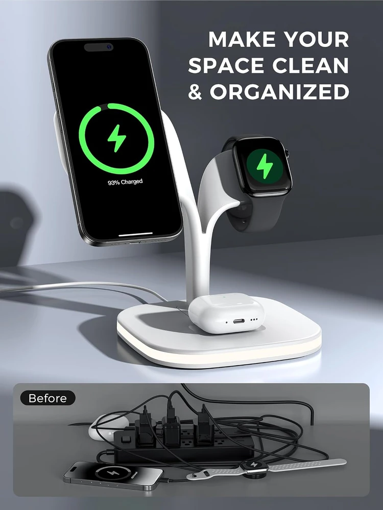 HJCE belaidė 3 viename MagSafe įkrovimo stotelė 20 W su USB-C, YM-UD22