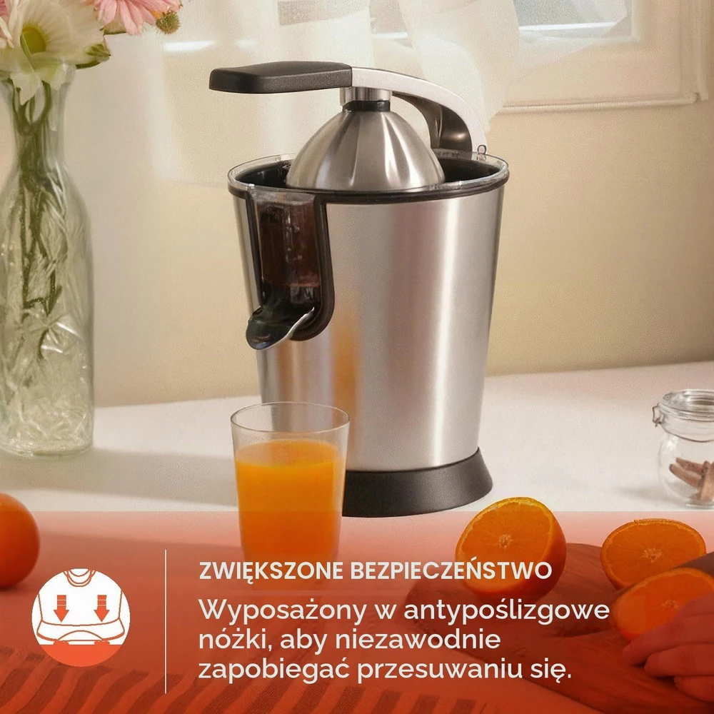 H.Koenig elektrinė citrusinių vaisių sulčiaspaudė 160 W iš nerūdijančiojo plieno AGR88